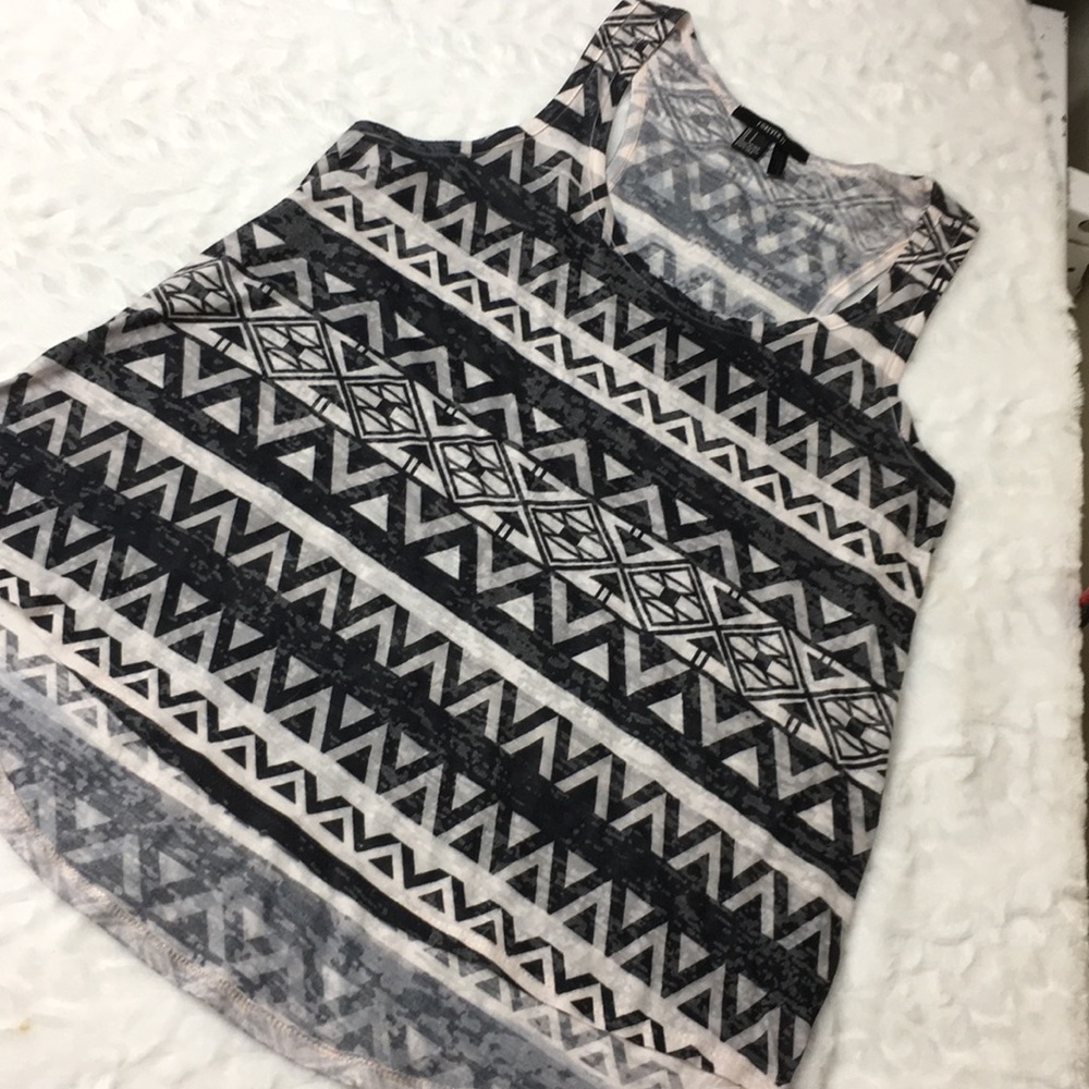 Tribal/ Zig Zag B&W Tank Top